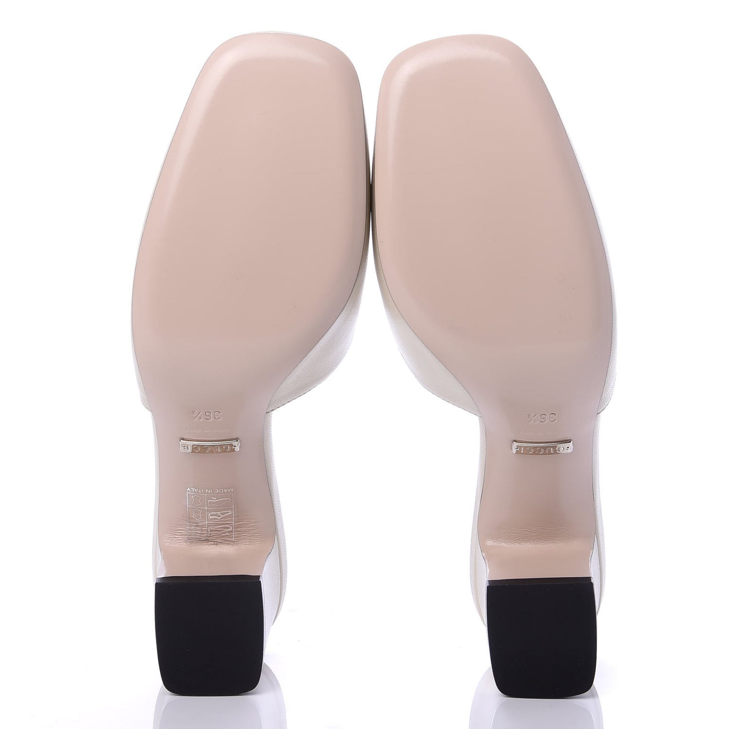 Malaga Kid Crystal Square G Madelyn Mules 36.5 Vintage White