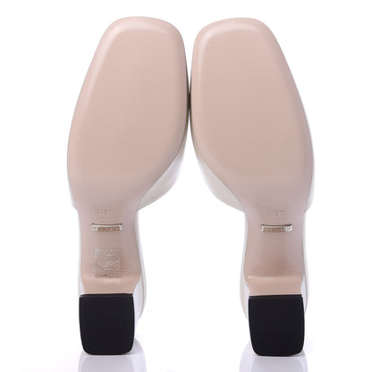 Gucci Malaga Kid Crystal Square G Madelyn Mules 36.5 Vintage White 6 of 11