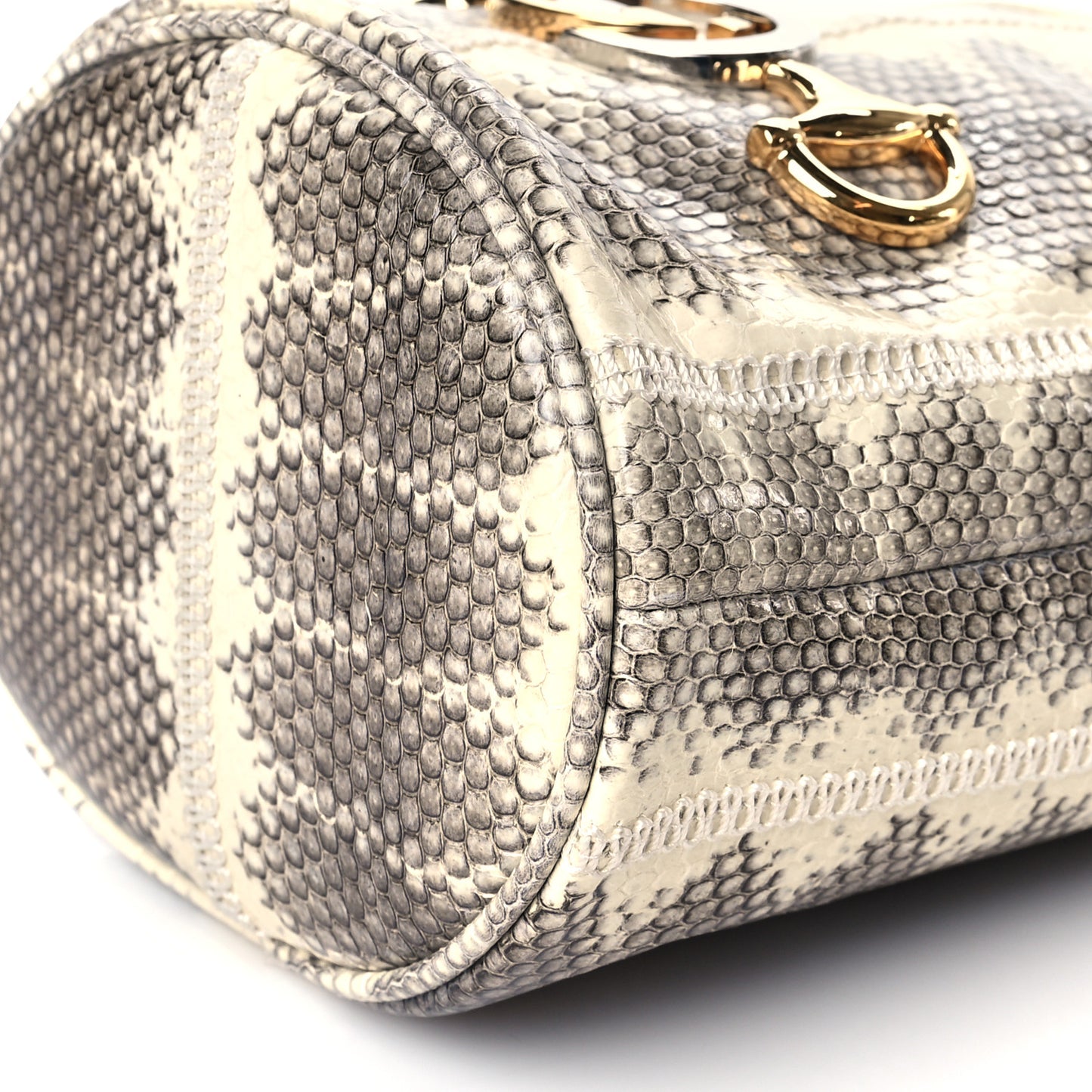 Snakeskin Mini Zumi Bucket Bag Grey