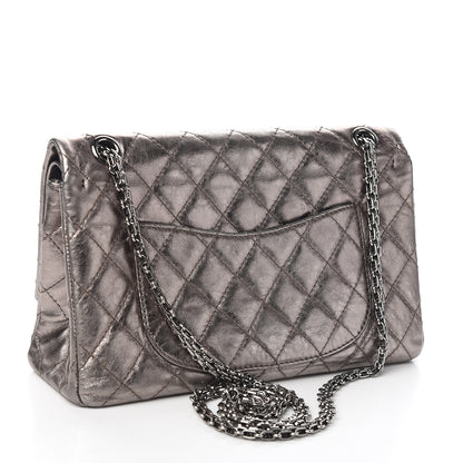 Chanel Metallic Aged Calfskin Quilted 2.55 Reissue 226 Flap Dark Silver 2 of 11