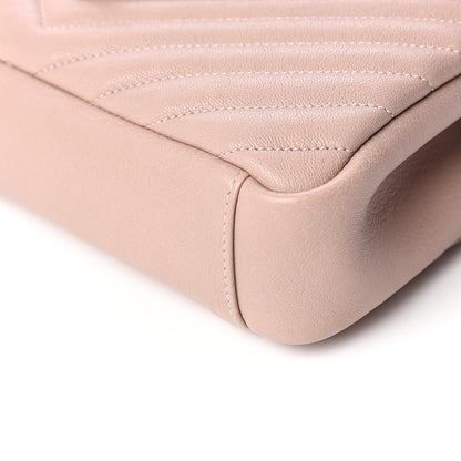 Saint Laurent Sheepskin Matelasse Chevron Monogram Medium College Bag Rose Poudre 9 of 10
