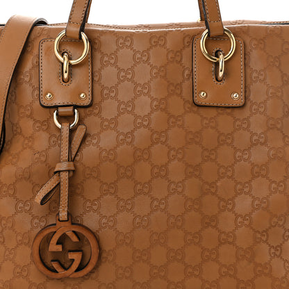 Gucci Guccissima Medium GG Charm Satchel Brown 8 of 11