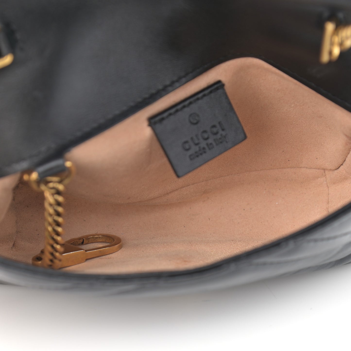 Calfskin Matelasse Super Mini GG Marmont Shoulder Bag Black