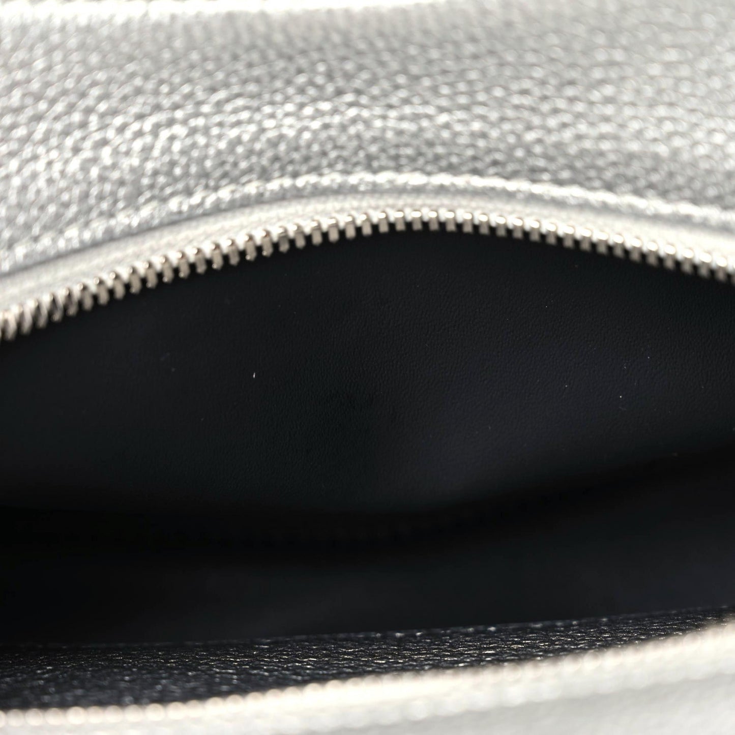 Metallic Grained Calfskin Neo Classic Silver Hardware Mini City Silver