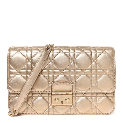 Christian Dior Metallic Lambskin Cannage Miss Dior Promenade Pouch Gold 1 of 9
