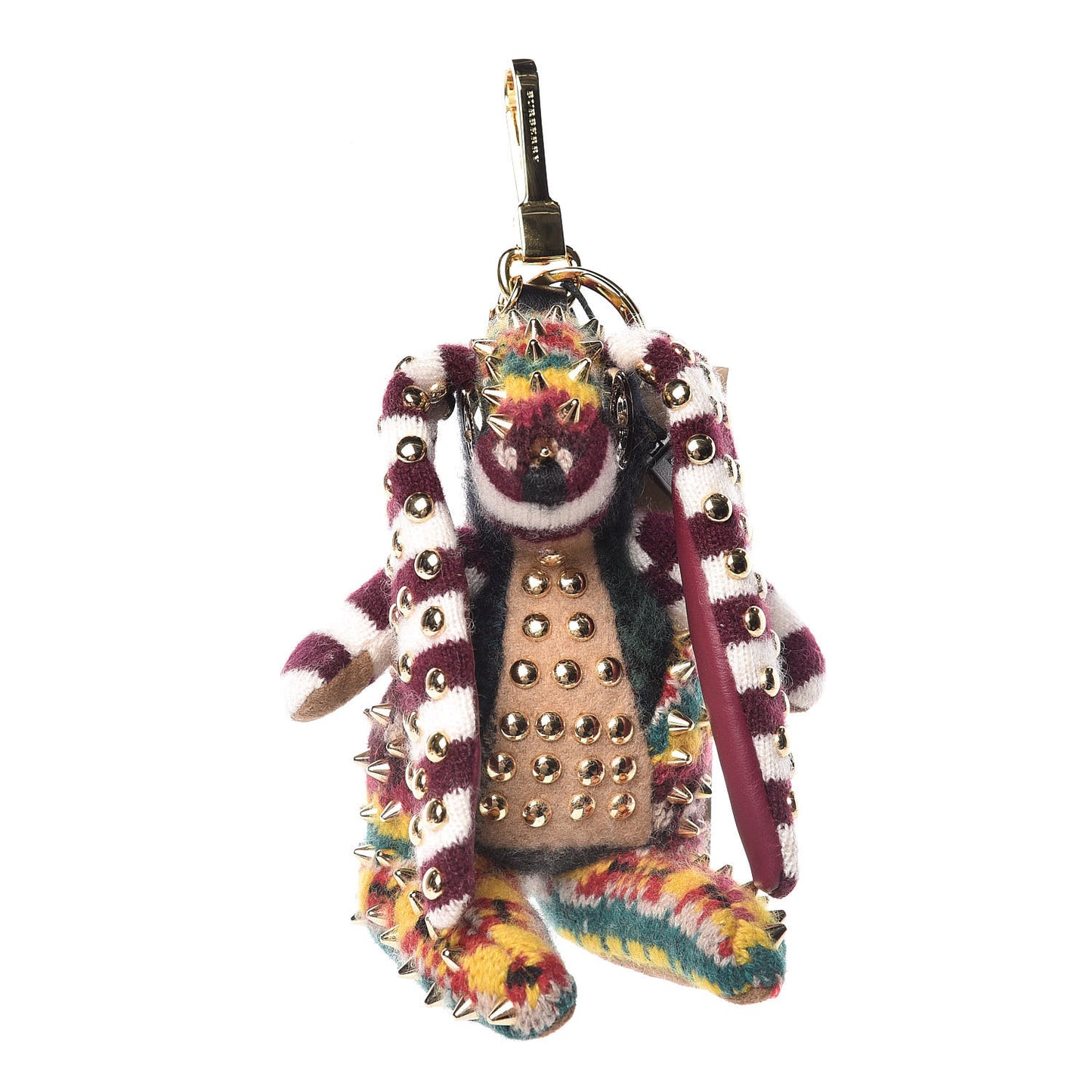 Cashmere Studded Vera The Hare Bag Charm Bordeaux Multicolor