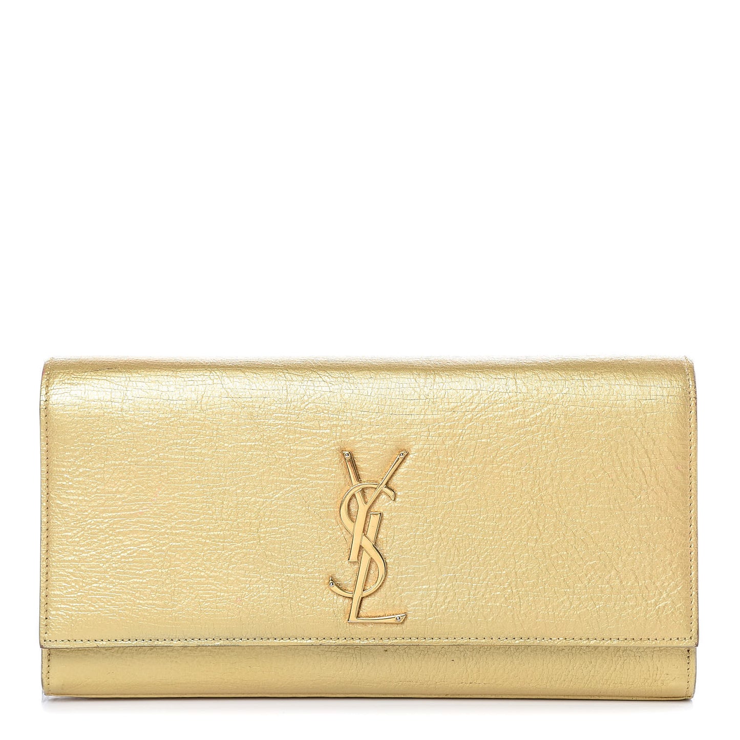 Metallic Calfskin Monogram Cassandre Clutch Gold