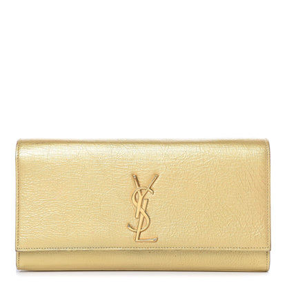 Saint Laurent Metallic Calfskin Monogram Cassandre Clutch Gold 1 of 14