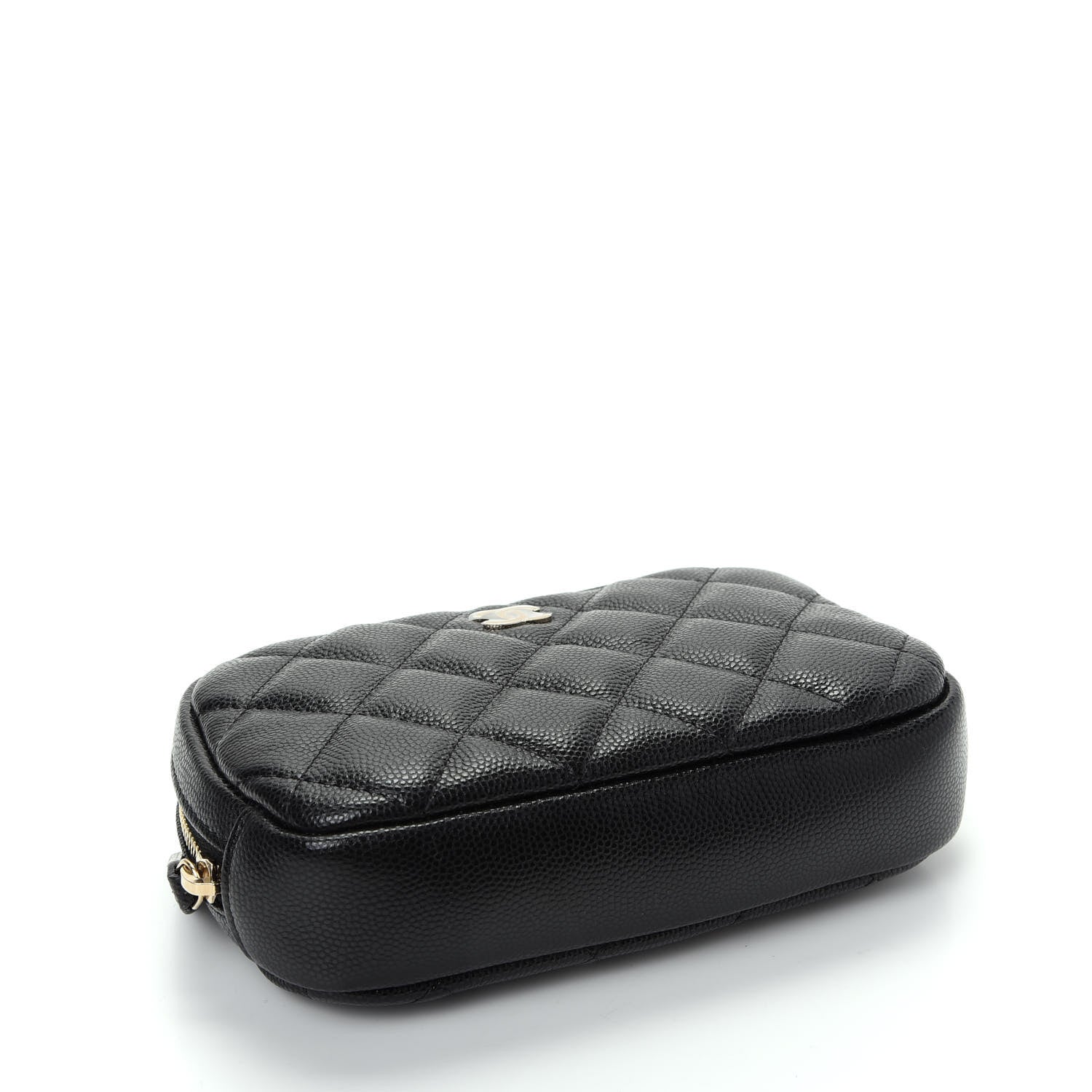 Chanel Caviar Quilted Small Curvy Pouch Cosmetic Case Black 4 of 8