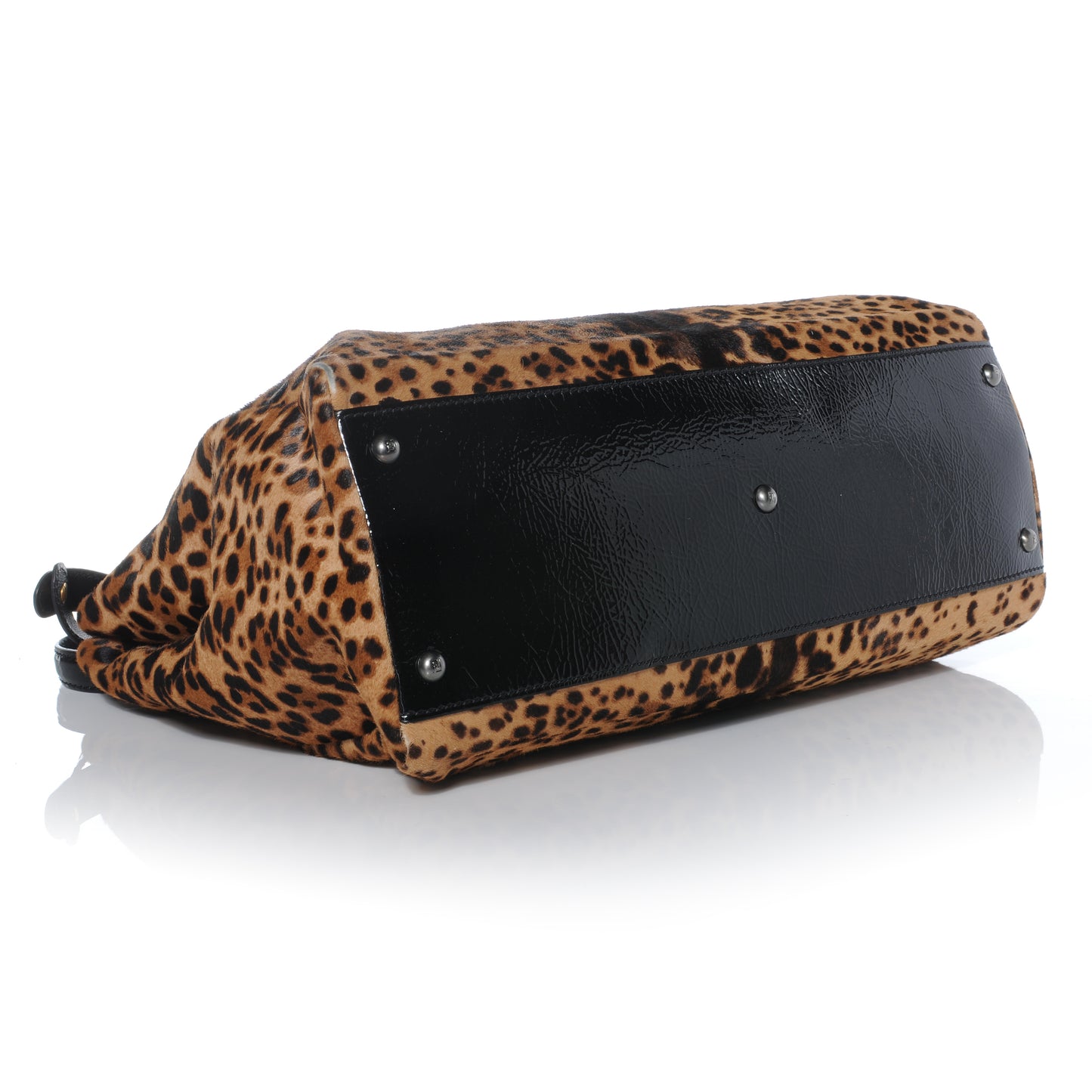 Calf Hair Leopard Print Large Peekaboo Tote