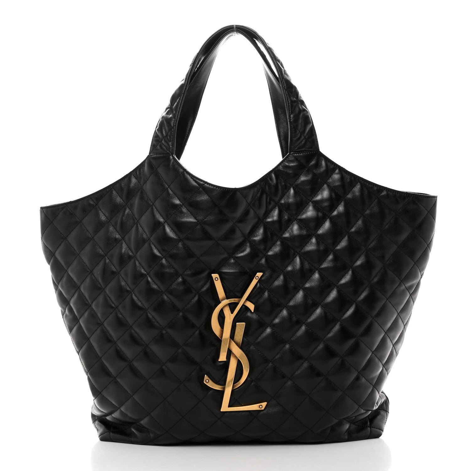 Saint Laurent Lambskin Quilted Maxi Icare Shopping Tote Black 2 of 14