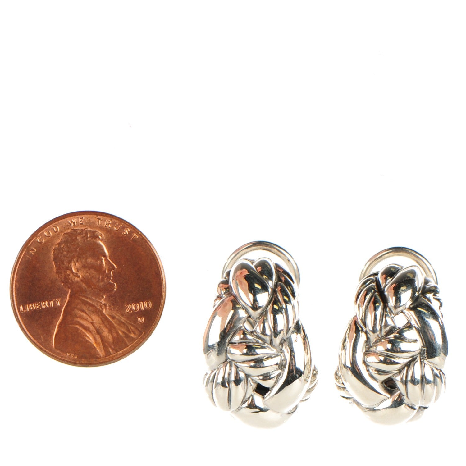 David Yurman Sterling Silver 20mm Cordelia Earrings 2 of 4
