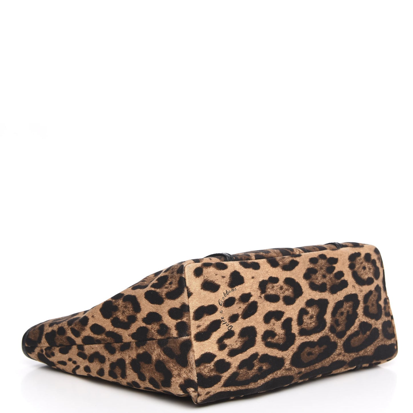 Canvas Leopard Print Medium Tote Black