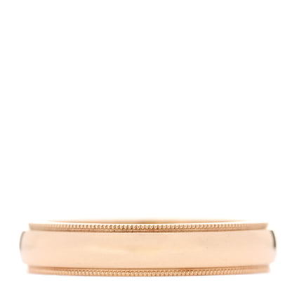 Tiffany 18K Yellow Gold 4mm Essential Double Milgrain Band Ring 53 6.5 3 of 6