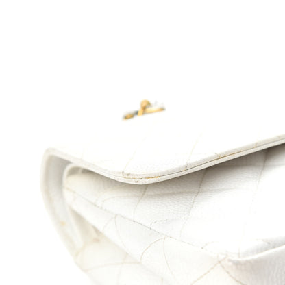 Chanel Caviar Quilted Medium Double Flap White 10 of 21