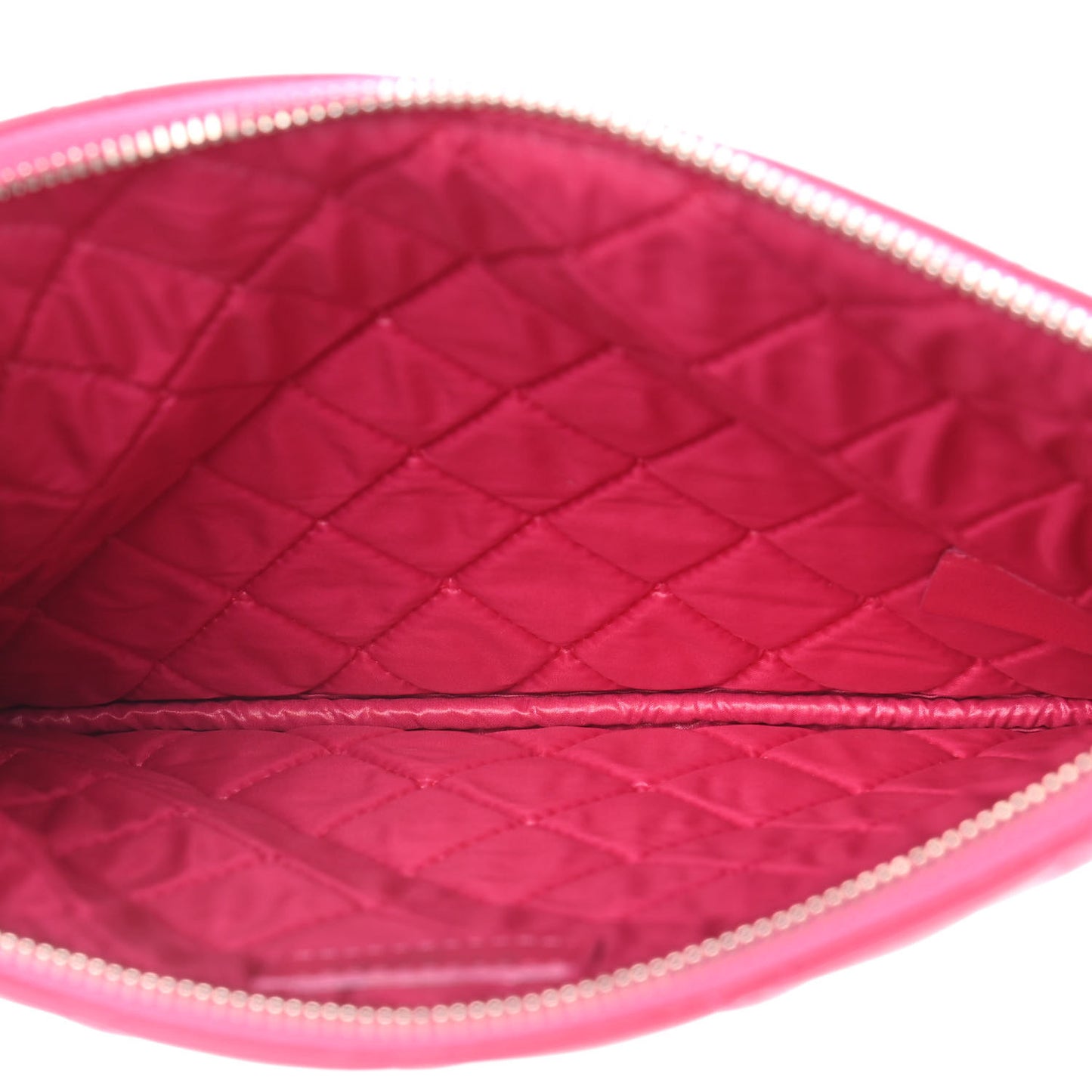 Lambskin Quilted Medium Cosmetic Case Dark Pink