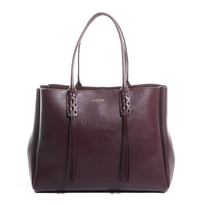 Celine LANVIN Smooth Calfskin Small Fringe Shopper Tote Aubergine 1 of 8