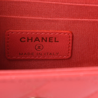 Chanel Lambskin Quilted Mini Trendy CC Chain Wallet Red 6 of 9