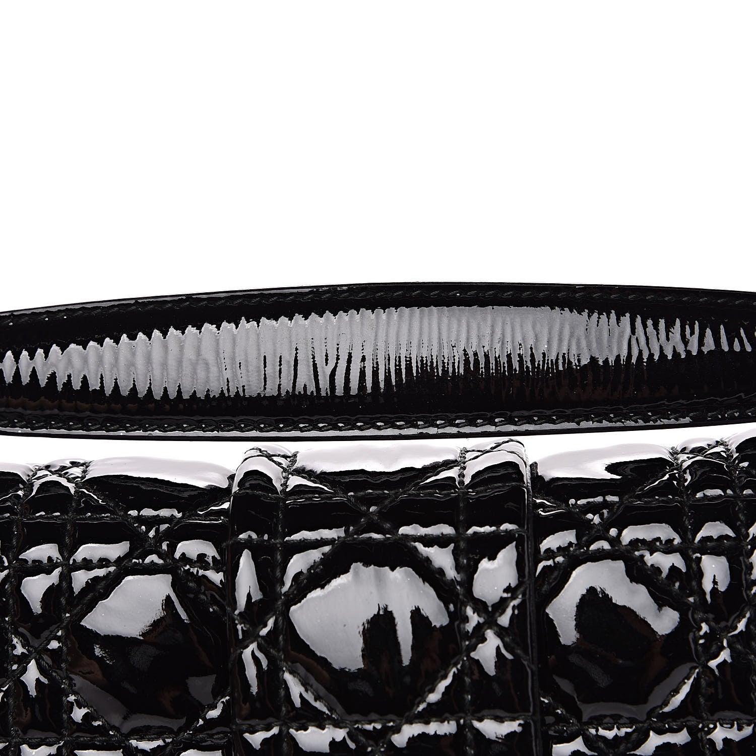 Christian Dior Patent Cannage Large New Lock Flap Bag Black 11 of 15
