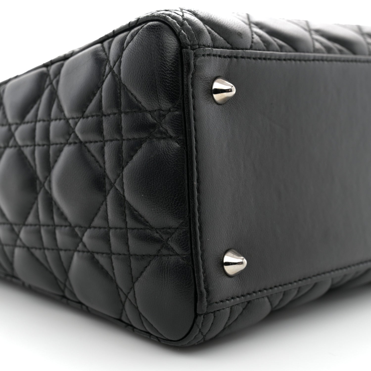 Christian Dior Lambskin Cannage Medium Lady Dior Black 10 of 14