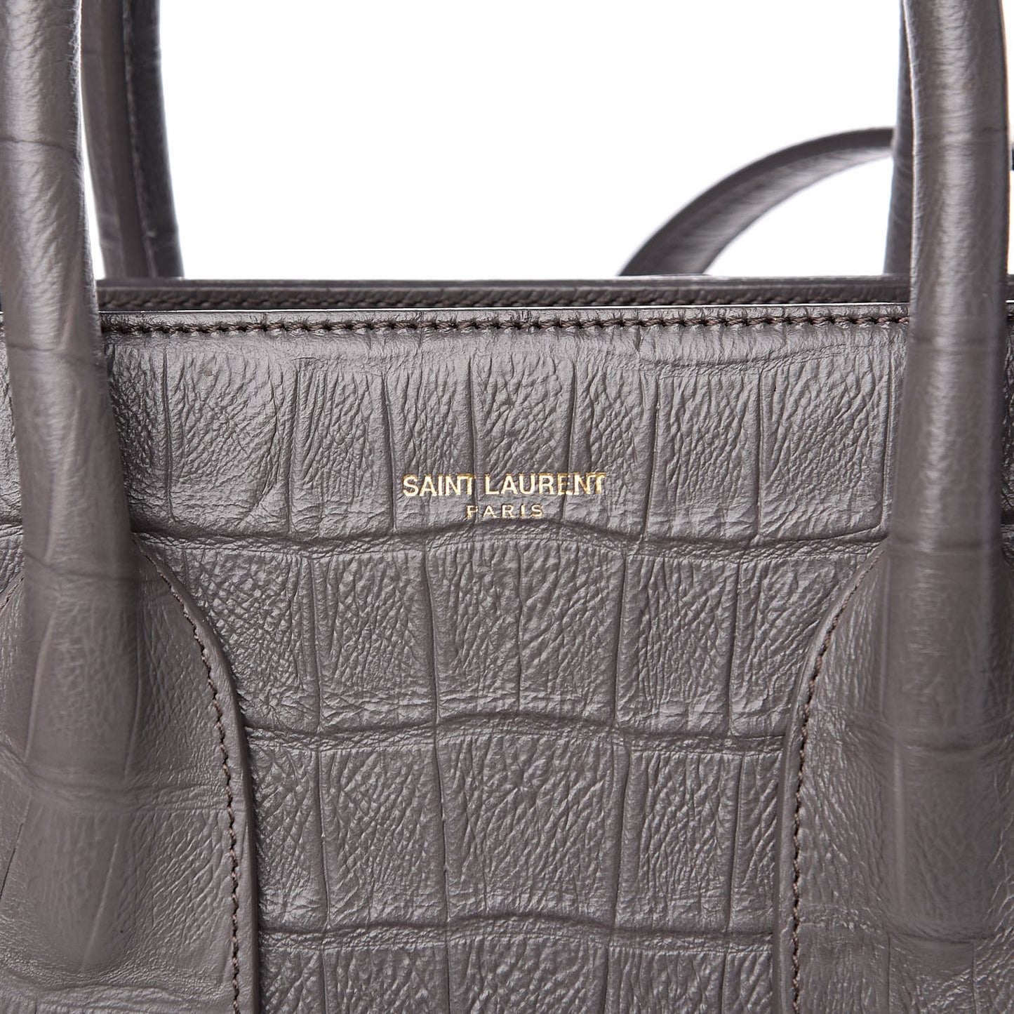 Calfskin Crocodile Embossed Small Sac De Jour Fog
