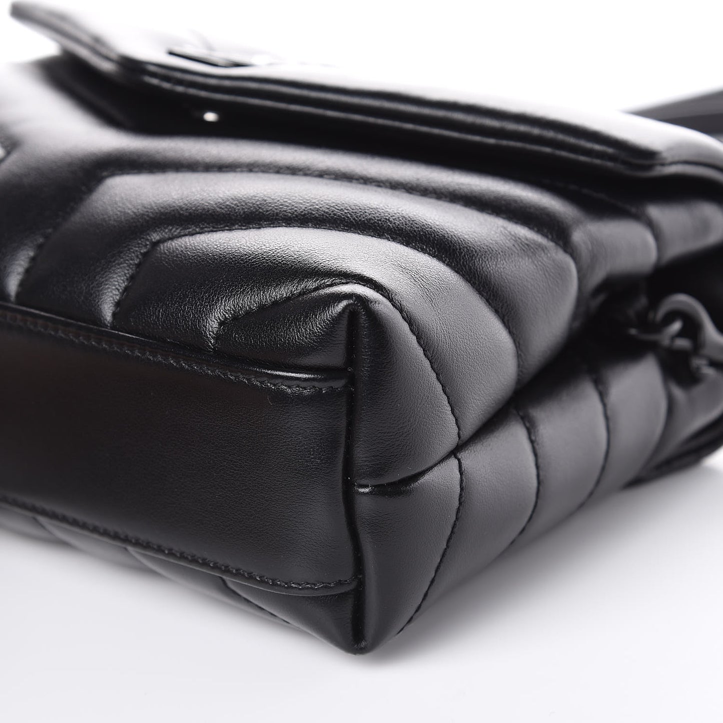 Calfskin Y Quilted Monogram Toy Loulou Crossbody Bag Black