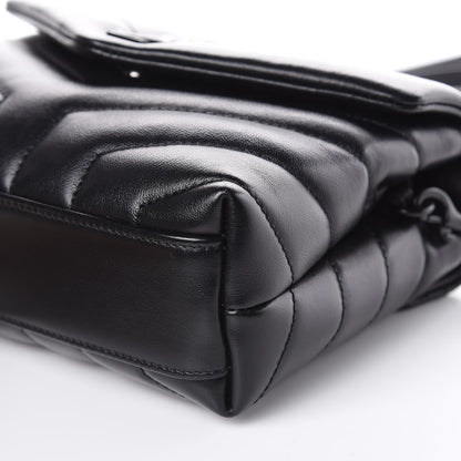 Saint Laurent Calfskin Y Quilted Monogram Toy Loulou Crossbody Bag Black 10 of 10