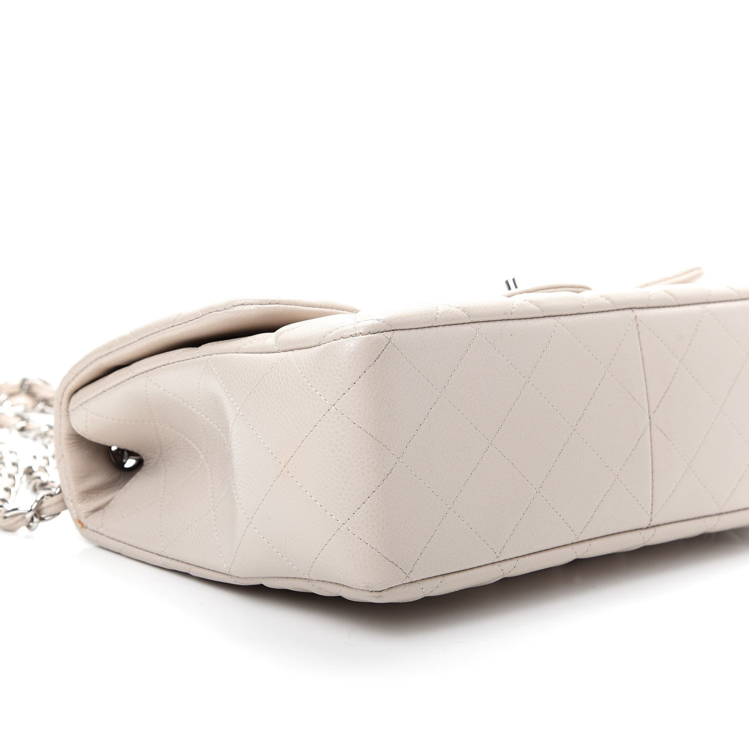 Chanel Caviar Quilted Jumbo Single Flap Ecru 6 of 10