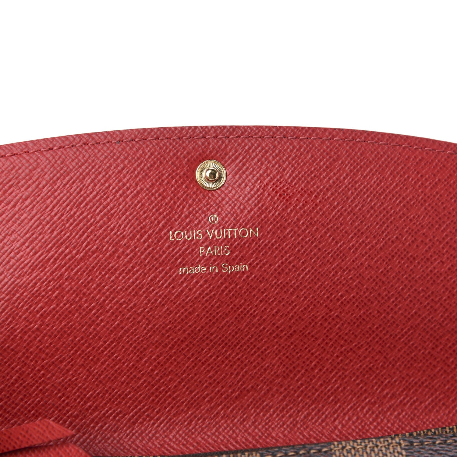 Louis Vuitton Damier Ebene Emilie Wallet Red 6 of 7