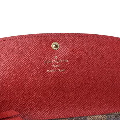 Louis Vuitton Damier Ebene Emilie Wallet Red 6 of 7