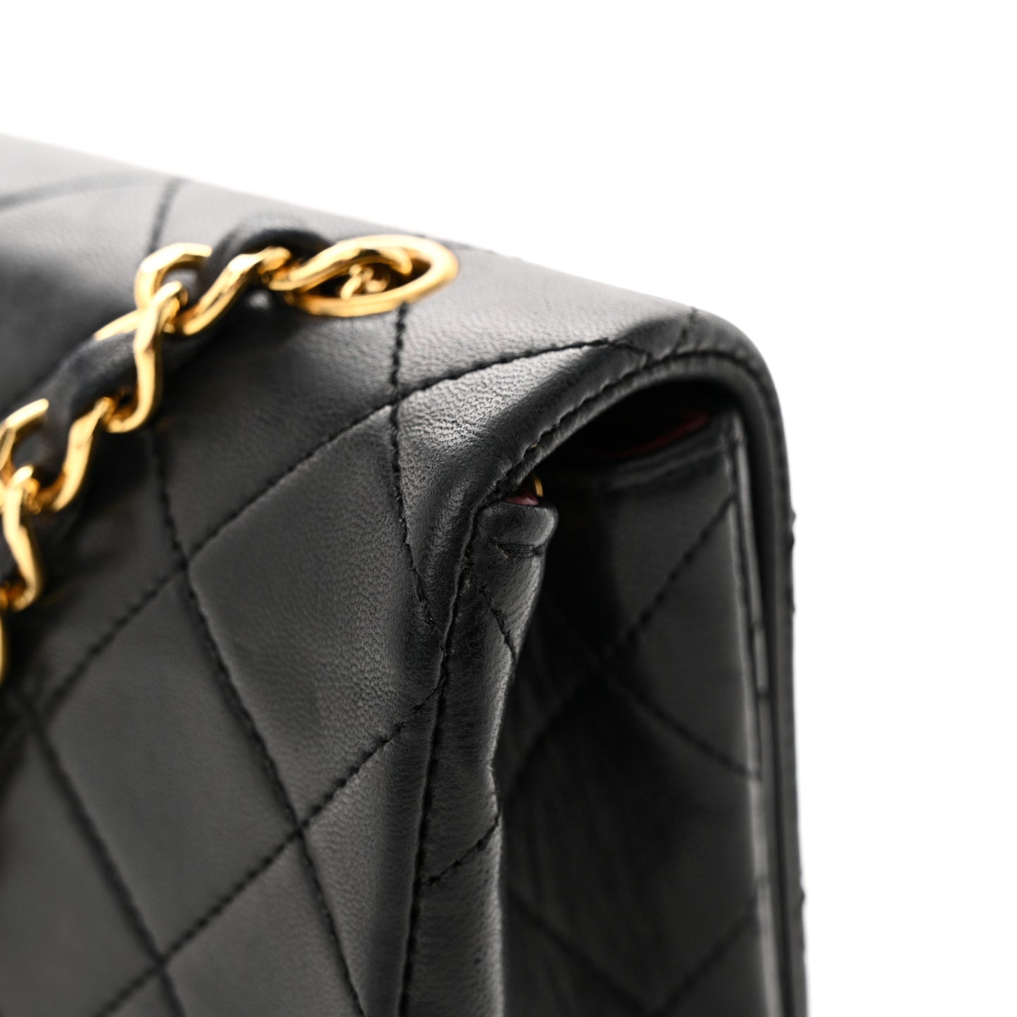 Lambskin Quilted Small Single Flap Black