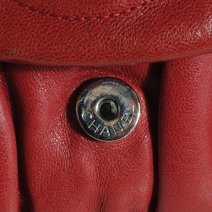Chanel Lambskin Half Moon Wallet On Chain WOC Bag Red 8 of 9