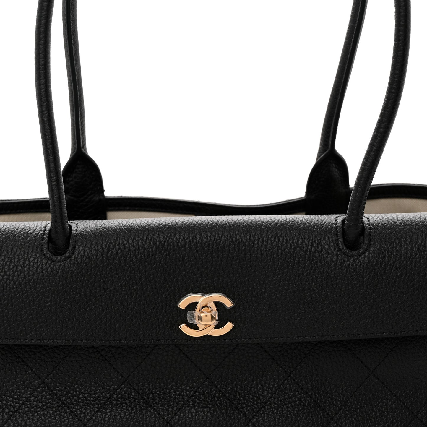 Grained Calfskin Urban Essentials Small Shopping Bag Black