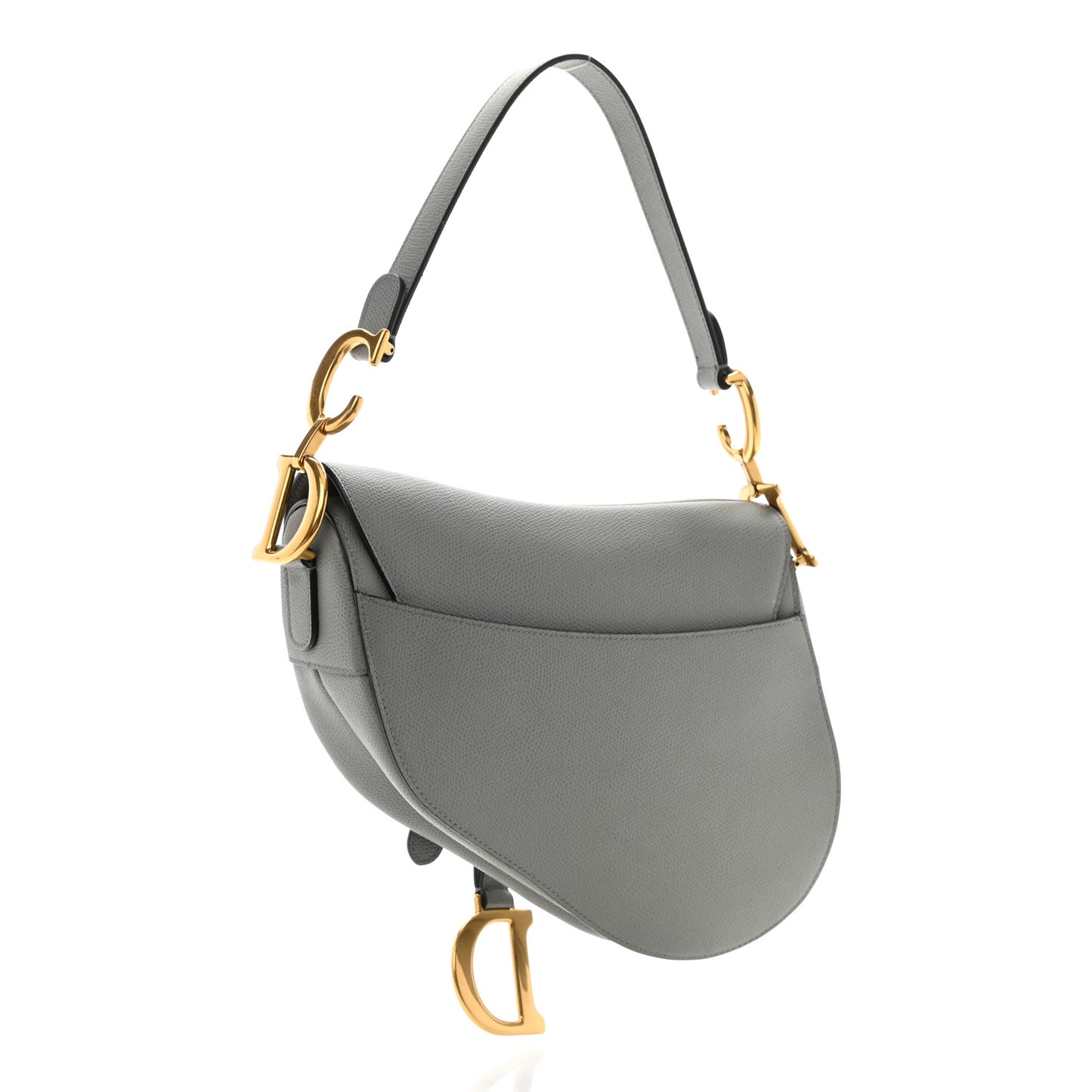 Grained Calfskin Saddle Bag Grey