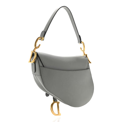 Christian Dior Grained Calfskin Saddle Bag Grey 3 of 11