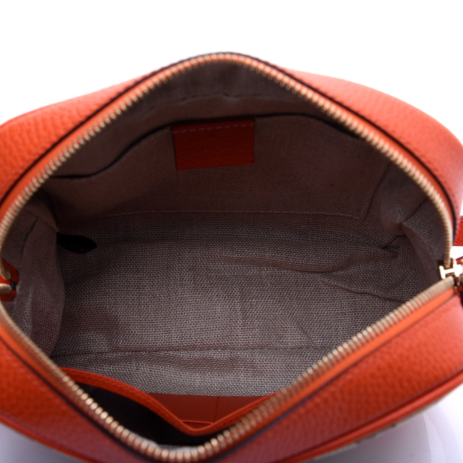 Gucci Monogram Dollar Calfskin Mini Bree Messenger Bag Beige Ebony Sun Orange 5 of 13