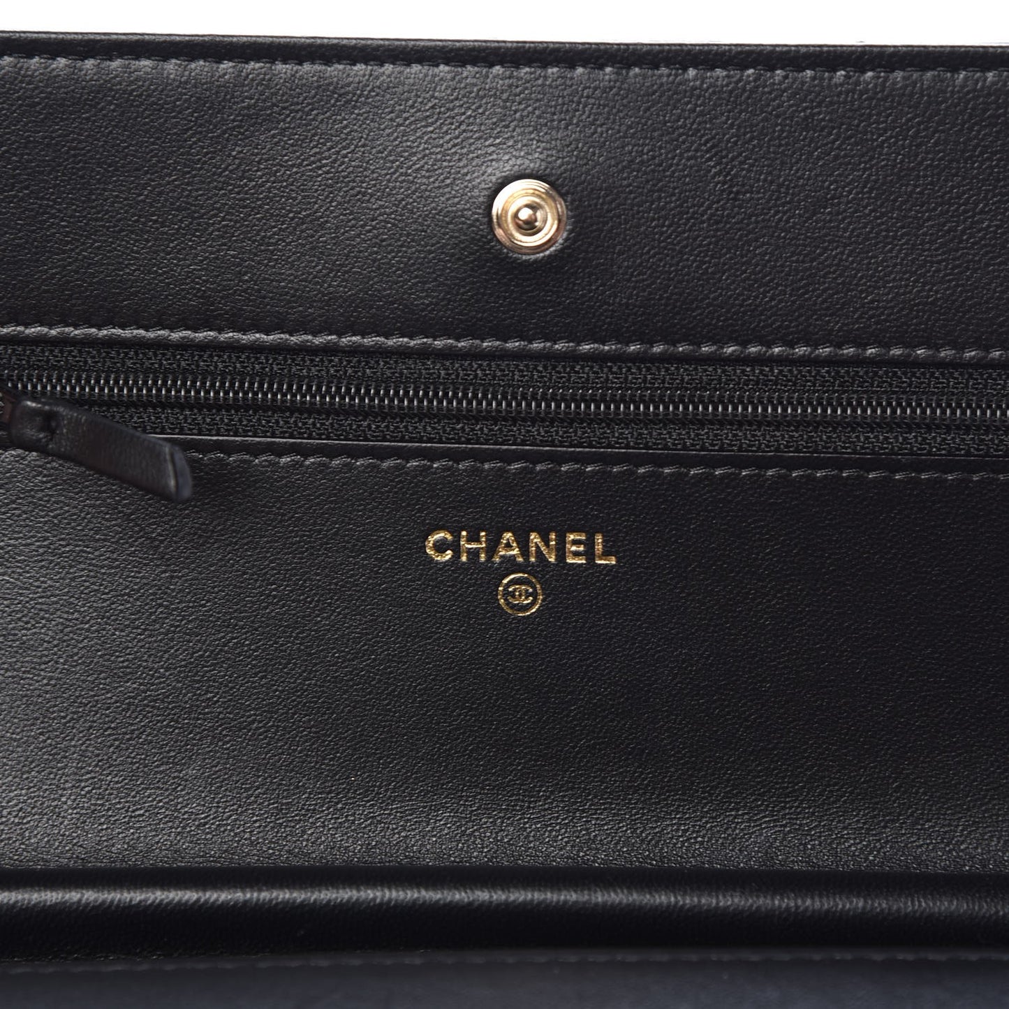 Lambskin Quilted Emoticon Wallet On Chain WOC Black