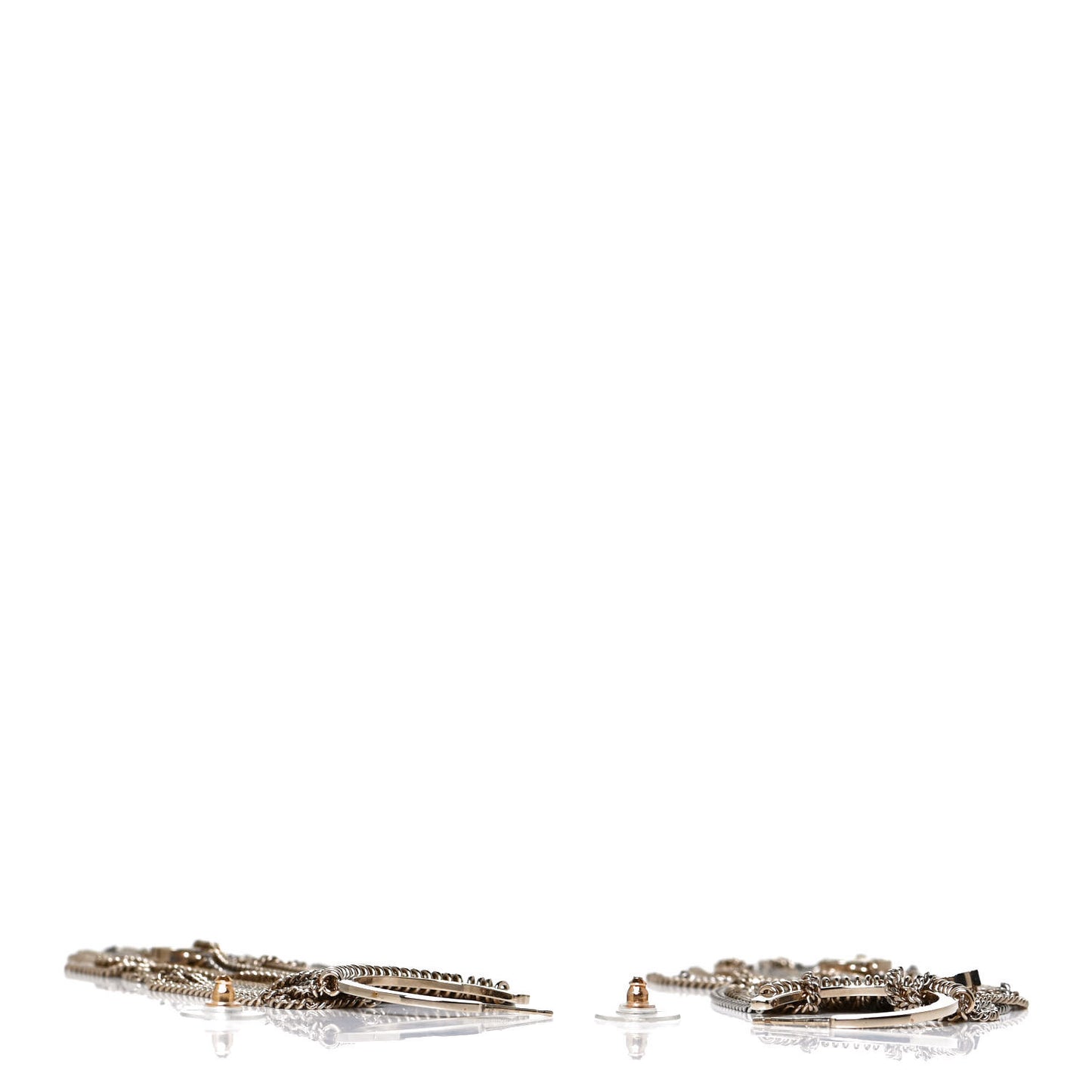 Chain CC Hoop Earrings Gold