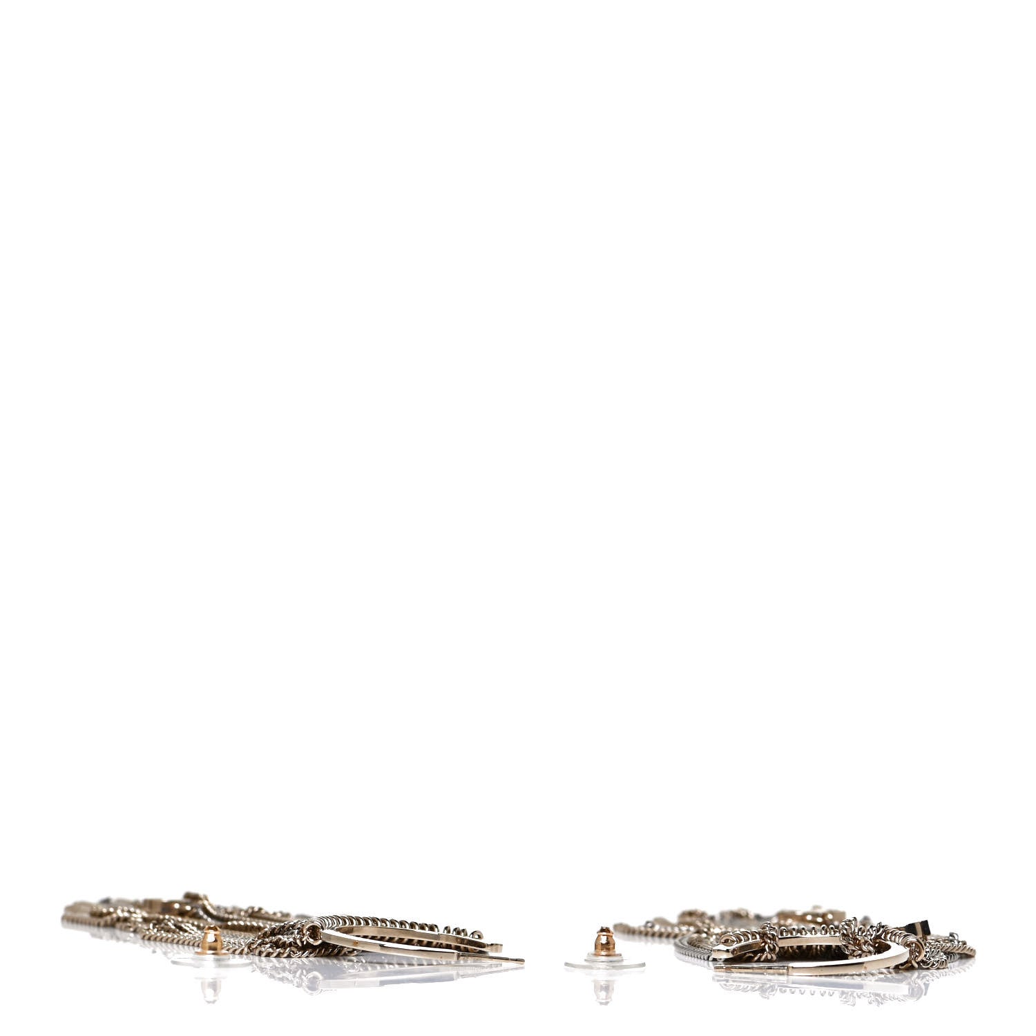 Chanel Chain CC Hoop Earrings Gold 3 of 7