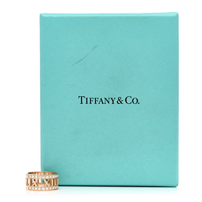 Tiffany 18K Rose Gold Diamond Wide Atlas Open Ring 48 4.5 5 of 5