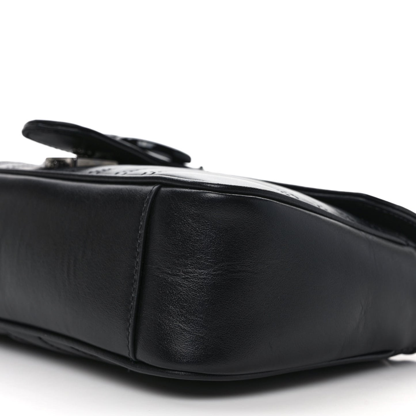 Calfskin Matelasse Monochrome Small GG Marmont Shoulder Bag Black
