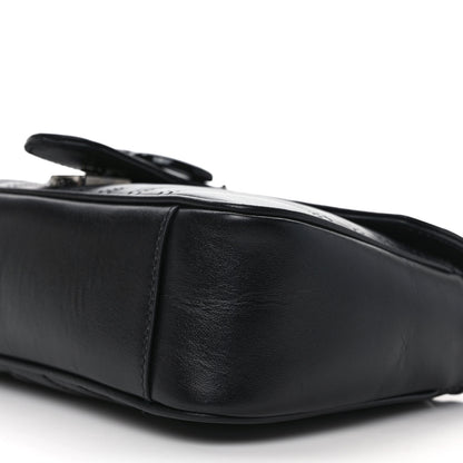 Gucci Calfskin Matelasse Monochrome Small GG Marmont Shoulder Bag Black 7 of 8