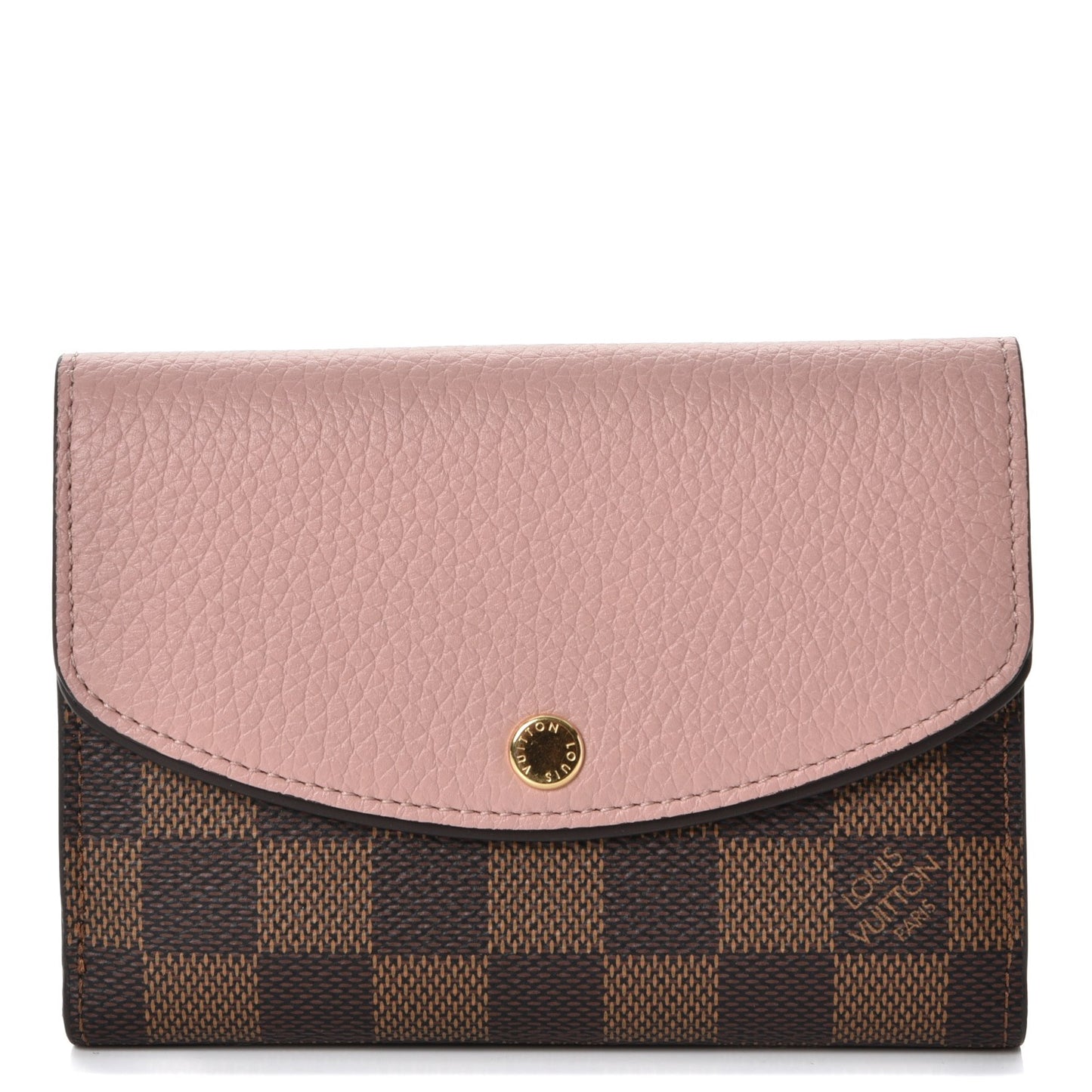 Damier Ebene Normandy Compact Wallet Rose Ballerine