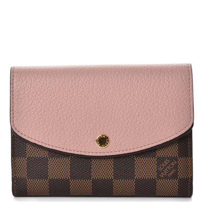 Louis Vuitton Damier Ebene Normandy Compact Wallet Rose Ballerine 1 of 9