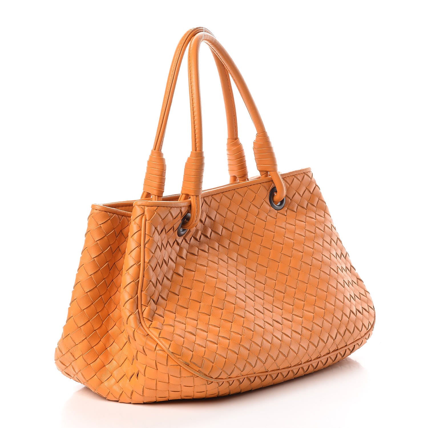 Bottega Veneta Nappa Intrecciato Woven Tote Tangerine 3 of 13