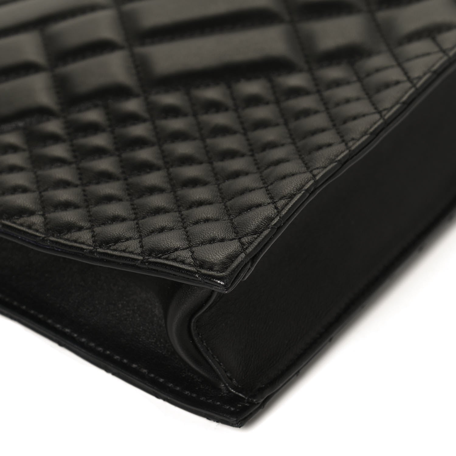 Versace Calfskin Quilted Large Tribute Icon Crossbody Pouch Black 10 of 12