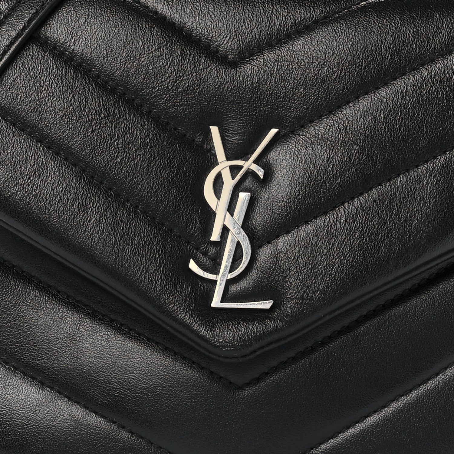 Saint Laurent Calfskin Y Quilted Monogram Loulou Flap Bag Black 9 of 14