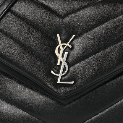 Saint Laurent Calfskin Y Quilted Monogram Loulou Flap Bag Black 9 of 14