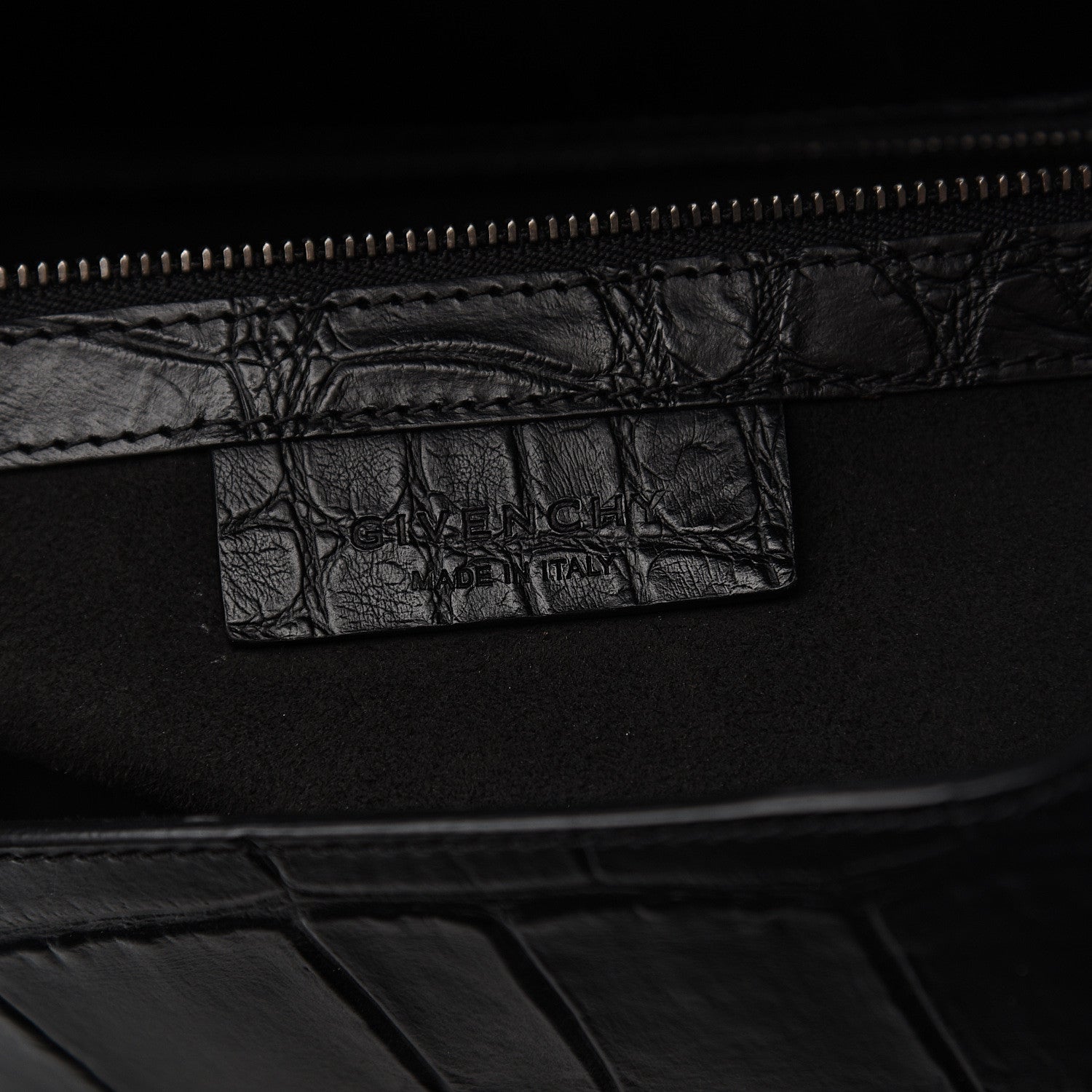 Givenchy Calfskin Crocodile Embossed Medium Pandora Box Crossbody Bag Black 5 of 9