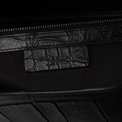 Givenchy Calfskin Crocodile Embossed Medium Pandora Box Crossbody Bag Black 5 of 9